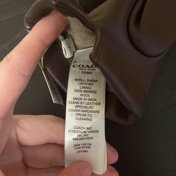 NWT Coach Sheep Leather/Wool Gloves - Picture 4 of 4